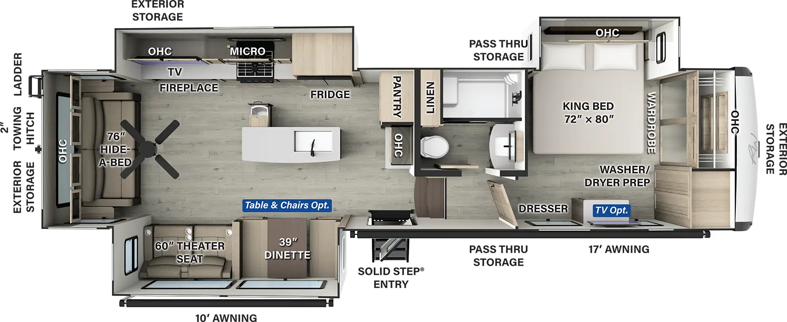 Rockwood Signature Fifth Wheels R361RLS Floorplan